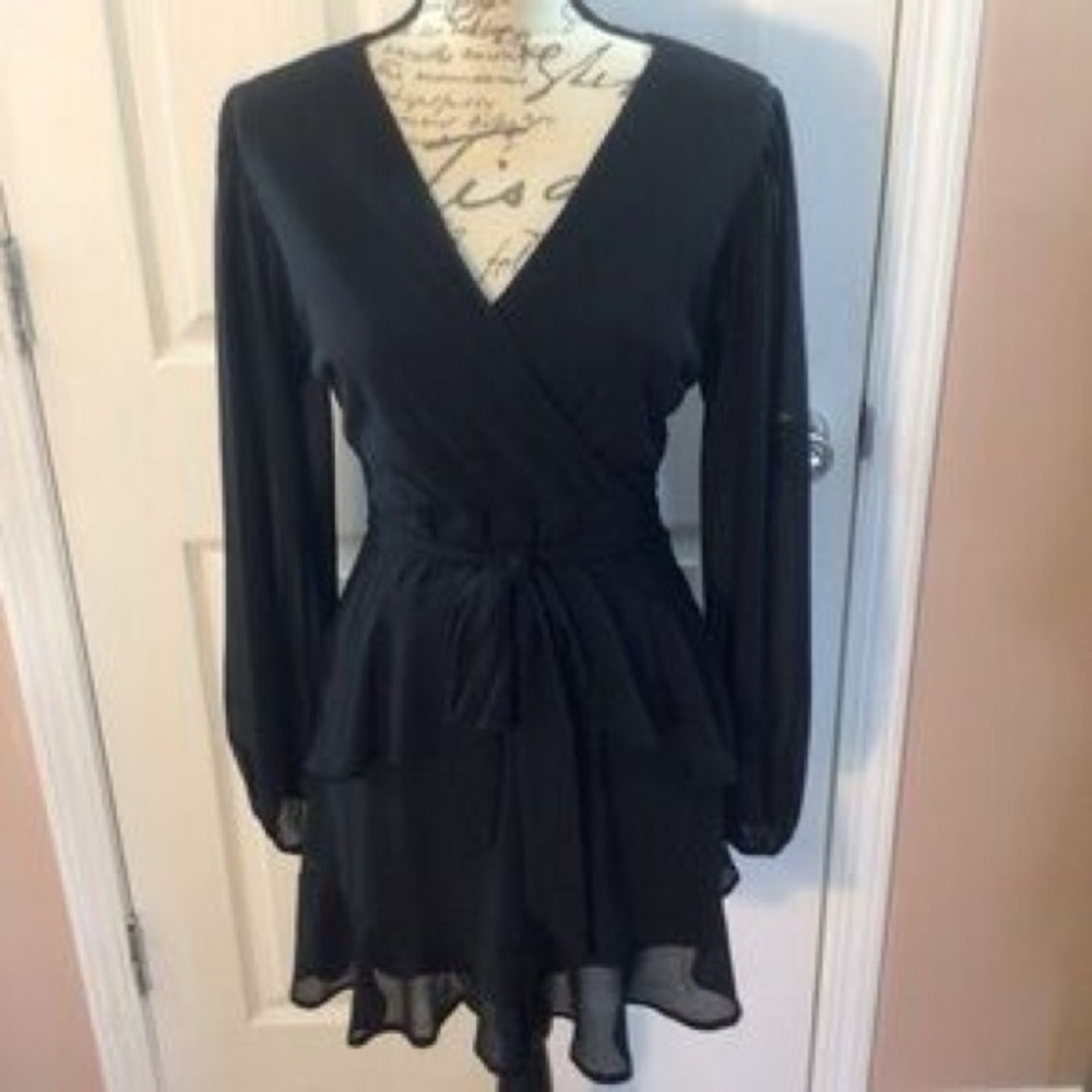 Altar'd State Black Long Sleeve Dress
